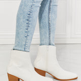 Western Ankle Boots in White