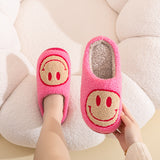 Smiley Face Slippers In Hot Pink