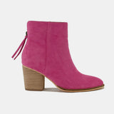 Bottines En Daim En Cerise