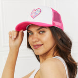 Falling For You Trucker Hat in Pink