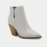 Bottines à talon bloc et bout pointu en métal