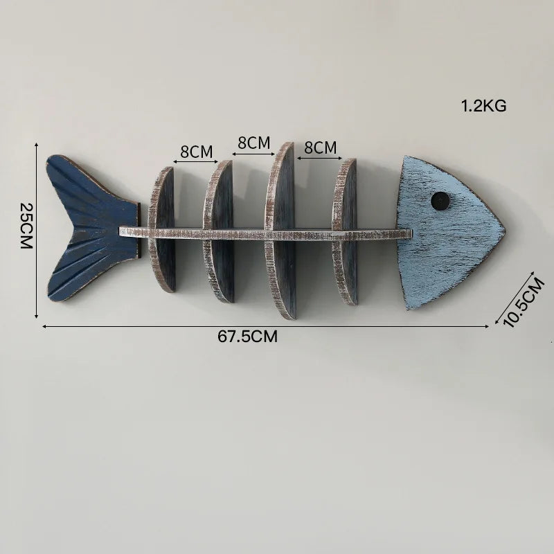 Nordic Wooden Fish Shelf