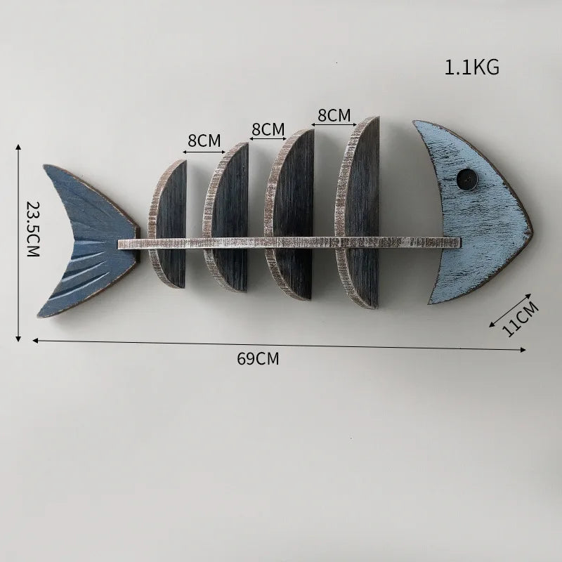 Nordic Wooden Fish Shelf