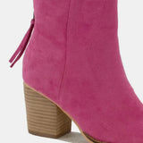 Bottines En Daim En Cerise