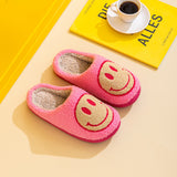 Smiley Face Slippers In Hot Pink