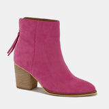 Bottines En Daim En Cerise